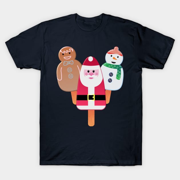 Christmas In July Festive Popsicles T-Shirt by brodyquixote